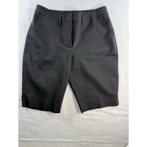 WHBM Shorts Womens 6 Black The 11" Bermuda Cotton Blend Stretch Mid Rise - Picture 5 of 9